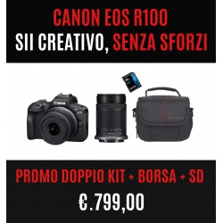 CANON EOS R100 DOPPIO KIT + SD32 + Borsa